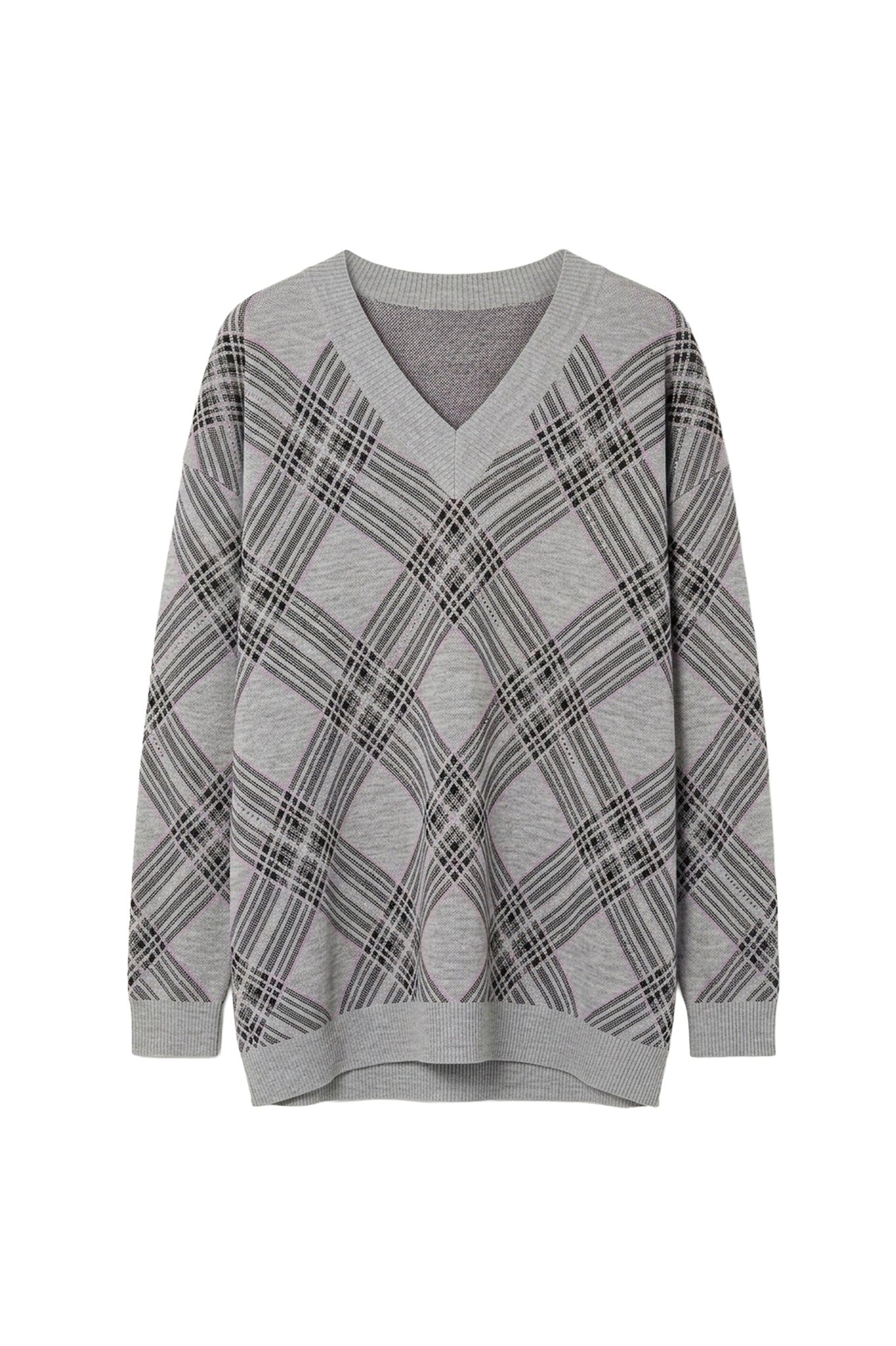 Robe mini imprimé tartan en laine - Grey
