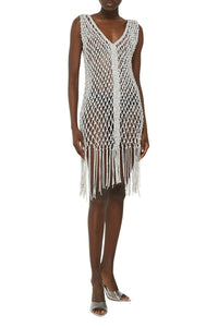 Robe en maille scintillante brodée à la main - Silver