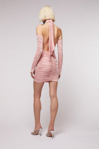 Robe mini dos-nu drapée - Light Pink