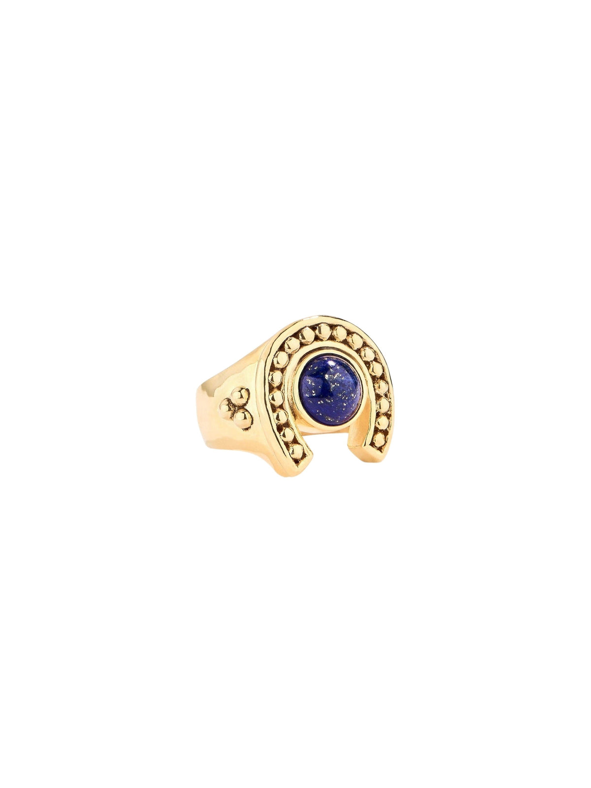 Laodice ring plated in 18K gold & Lapis lazuli - Gold & Blue