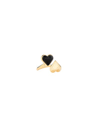Bague Bague Bluffy Coeur Noir - Doré et noir