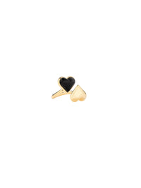 Bague Bague Bluffy Coeur Noir - Doré et noir