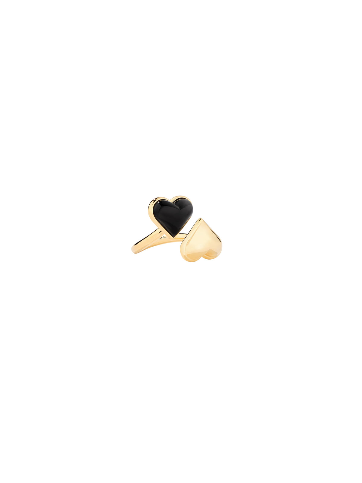 Bague Bague Bluffy Coeur Noir - Doré et noir