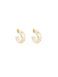 Boucles d'oreilles Boucles D'Oreilles Cylla - Doré et ivoire