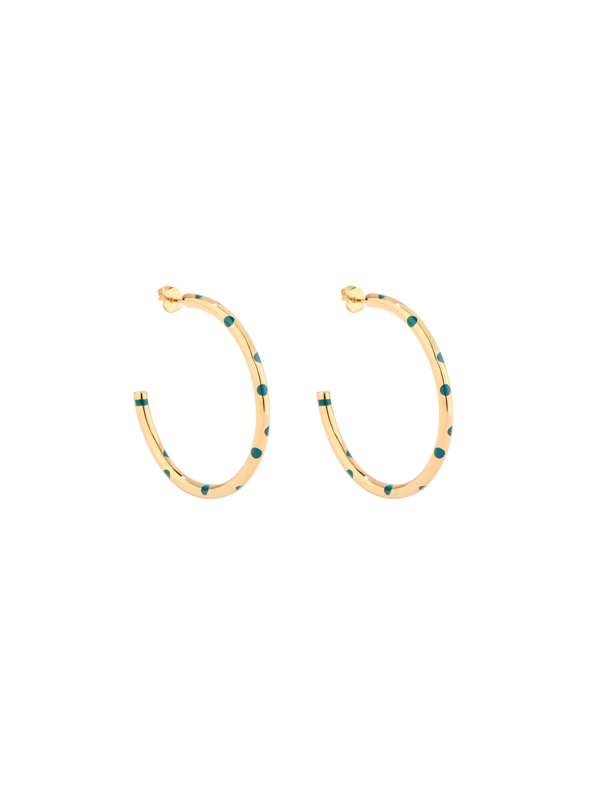 Boucles d'oreilles Boucles D'Oreilles Positano Mm Pois Emeraude - Doré et vert
