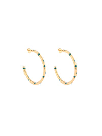 Boucles d'oreilles Boucles D'Oreilles Positano Mm Pois Emeraude - Doré et vert