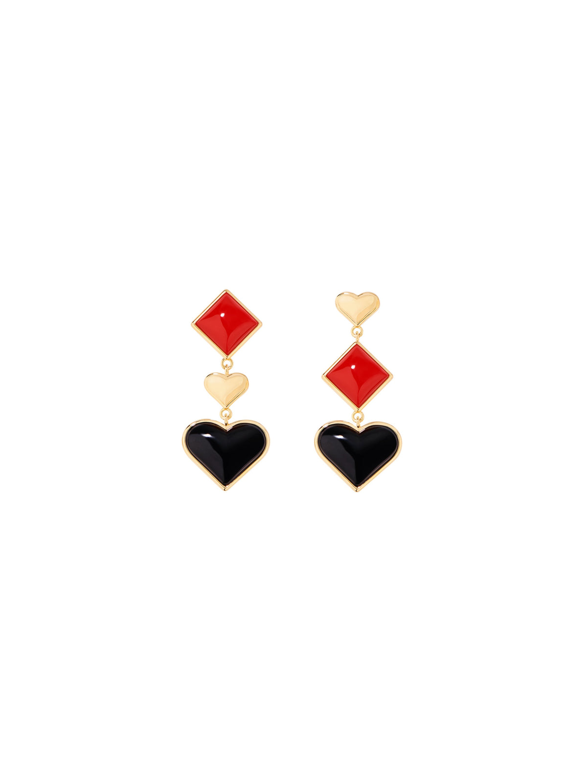 Boucles d'oreilles Boucles D'Oreilles Clip Bluffy - Doré, rouge et noir