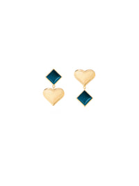 Boucles d'oreilles Exclu Tbm Boucles D'Oreilles Bluffy Emeraude - Doré et vert