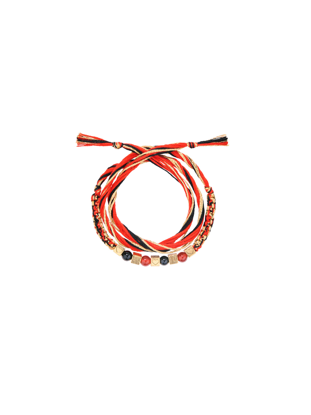 Bracelet Bracelet Honolulu Rouge & Noir - Doré, rouge et noir