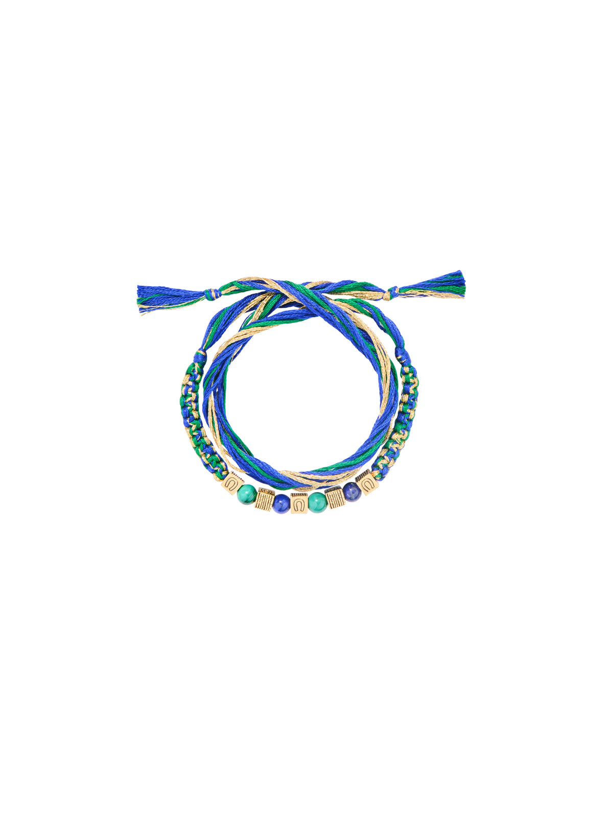 Bracelet Bracelet Honolulu Vert & Bleu - Doré, vert et bleu