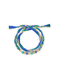 Bracelet Honolulu plaqué or 18K & Pierres fines - Vert & Bleu