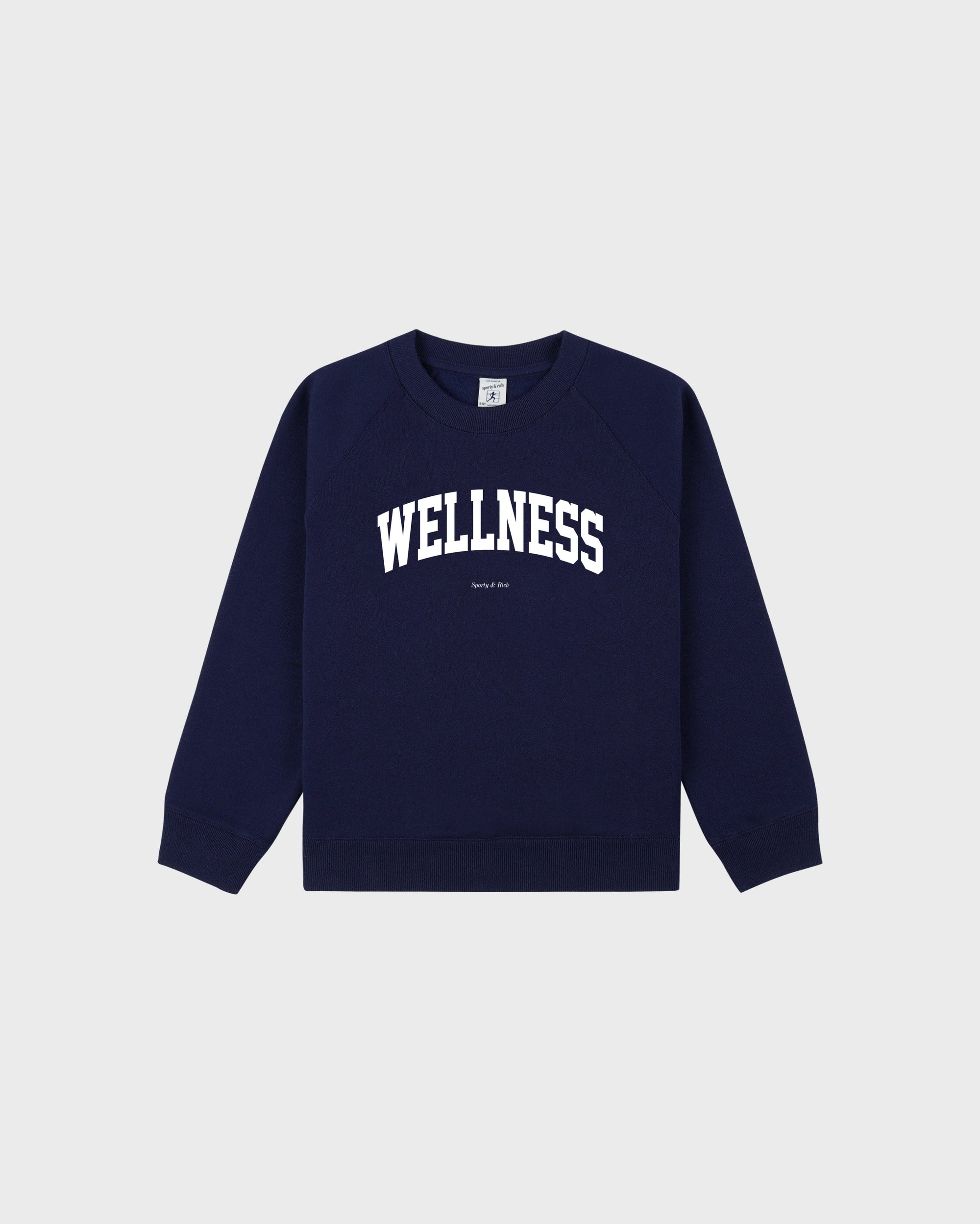 T-shirt à col rond Wellness Ivy pour enfants - Bleu marine/Blanc