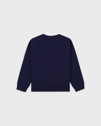 T-shirt à col rond Wellness Ivy pour enfants - Bleu marine/Blanc