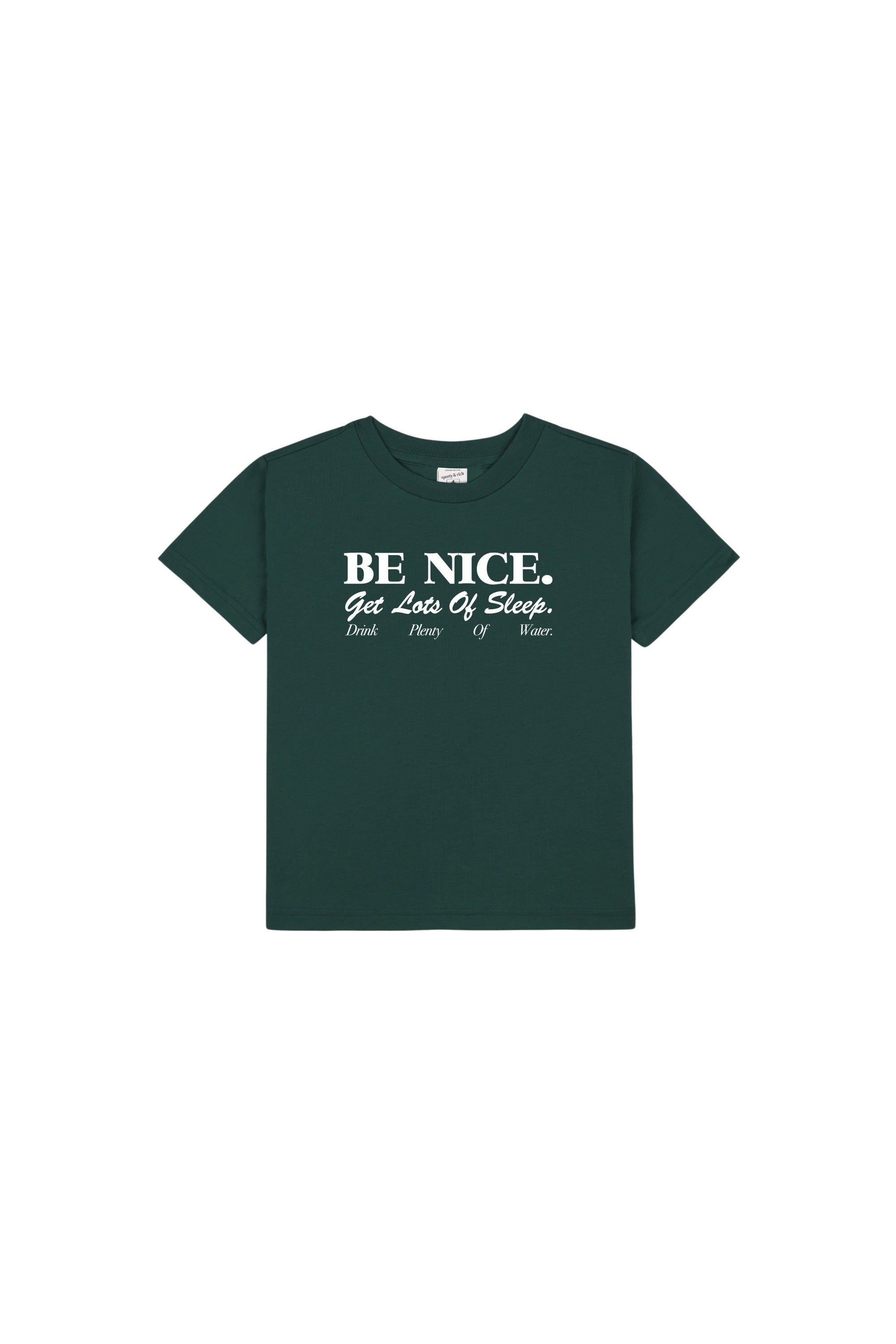 T-shirt oversize Be Nice - Vert Forêt & Blanc