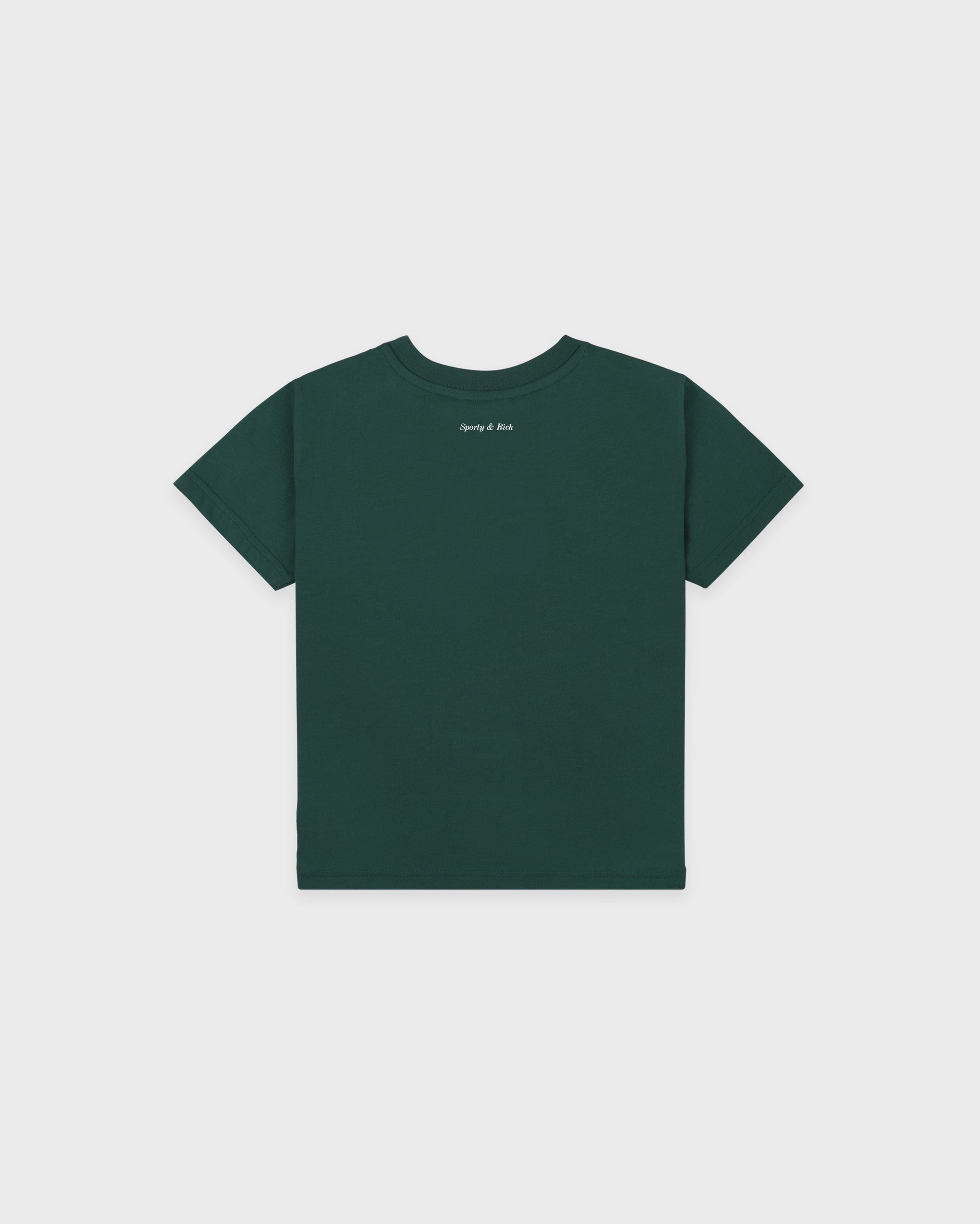 T-shirt enfant « Be Nice » - Vert forêt/Blanc
