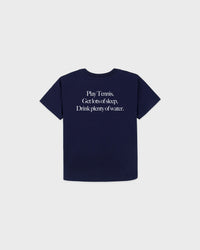 T-shirt enfant « Play Tennis » - Bleu marine foncé/Blanc