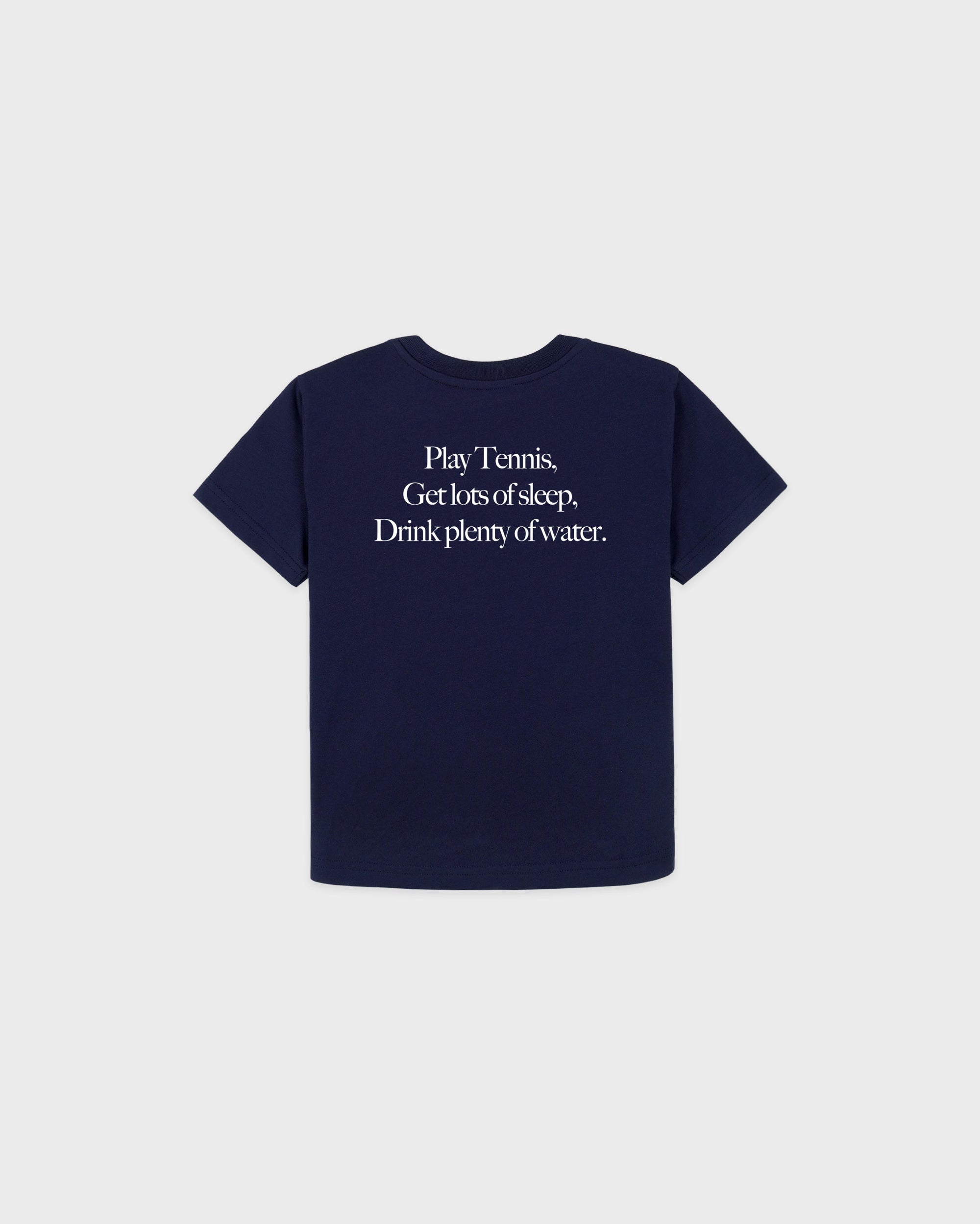 T-shirt enfant « Play Tennis » - Bleu marine foncé/Blanc