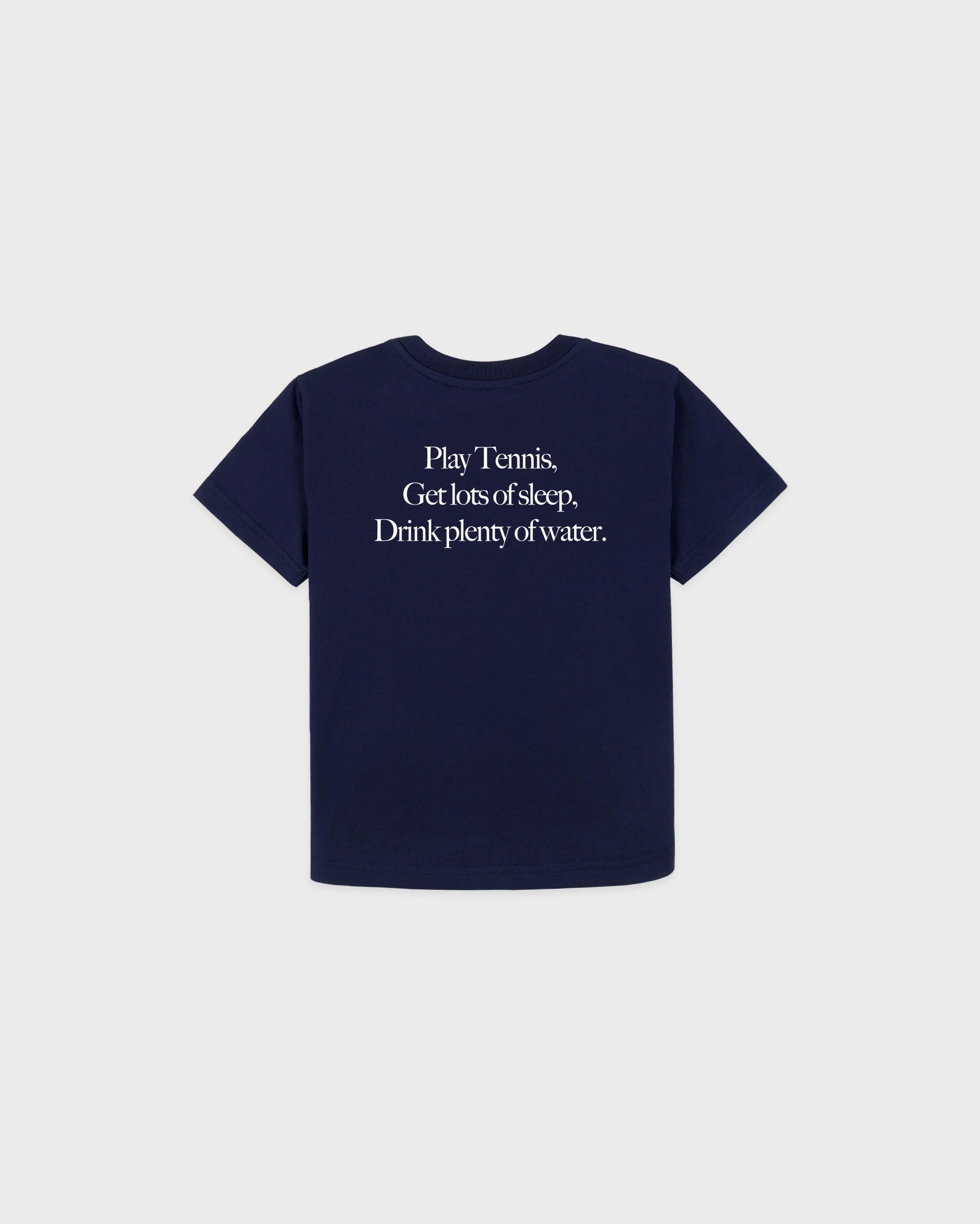 T-shirt enfant « Play Tennis » - Bleu marine foncé/Blanc