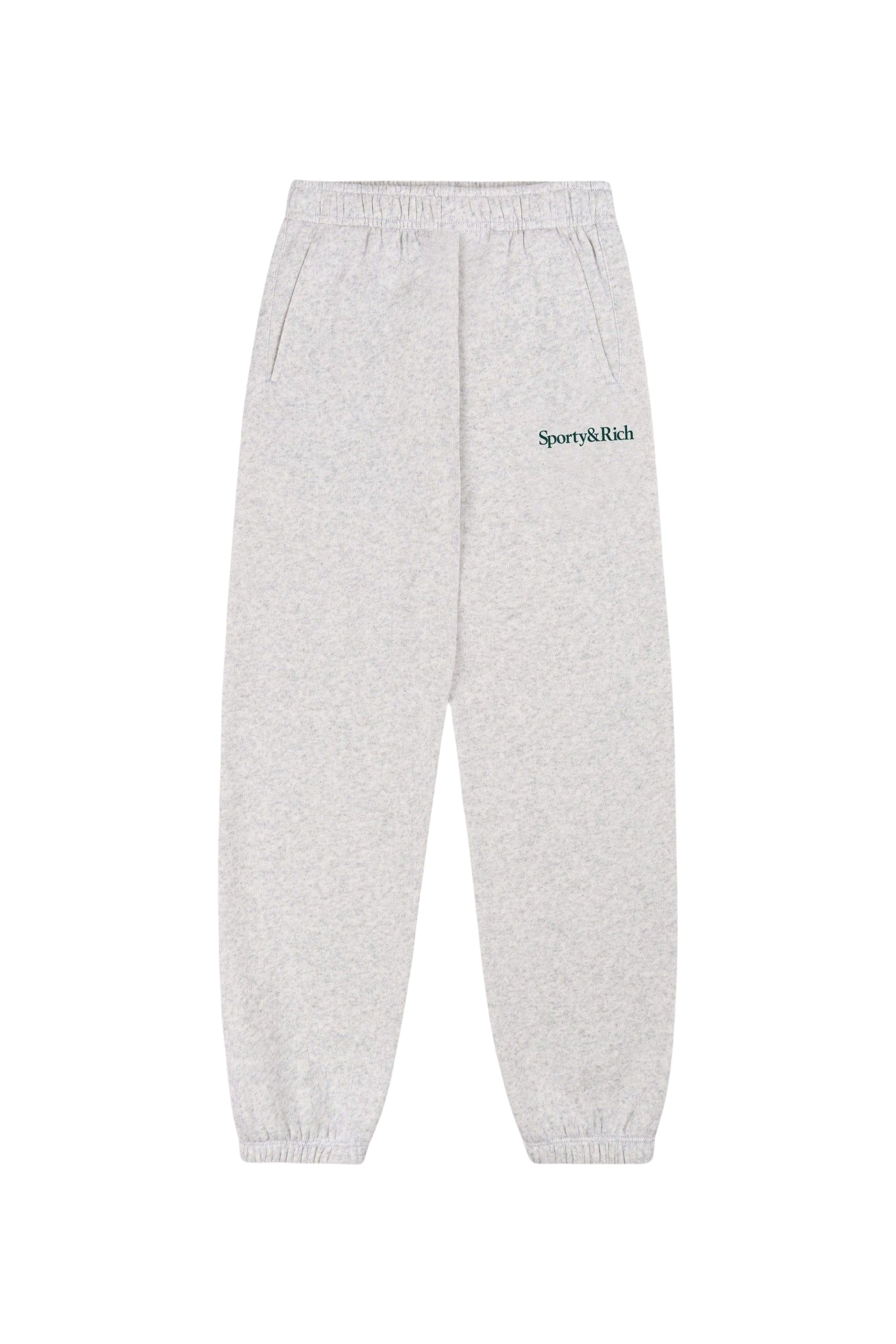 Pantalon de survêtement Serif Logo - Gris Chiné & Vert Forêt