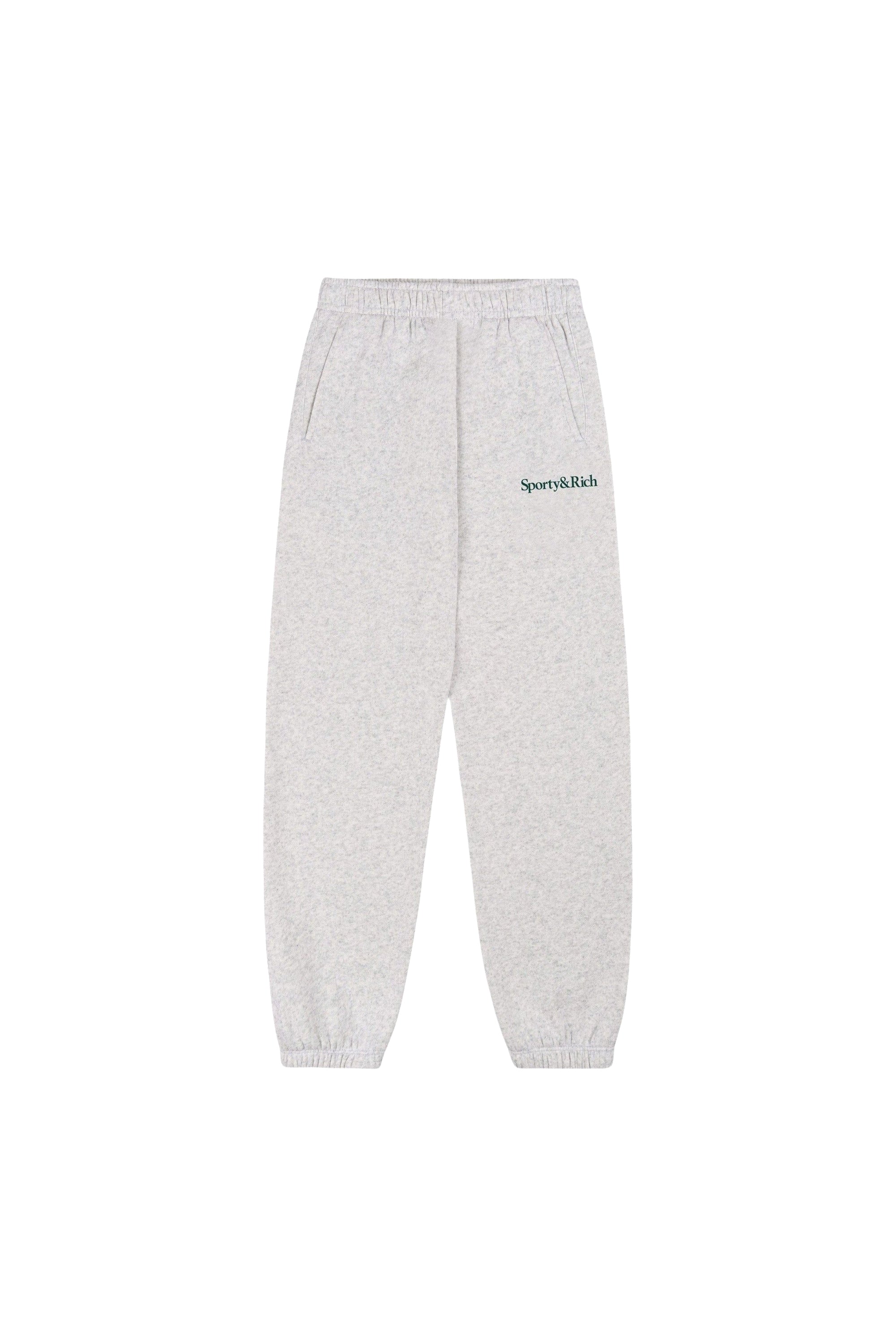 Serif Logo Tracksuit Trousers - Heather Grey & Forest Green