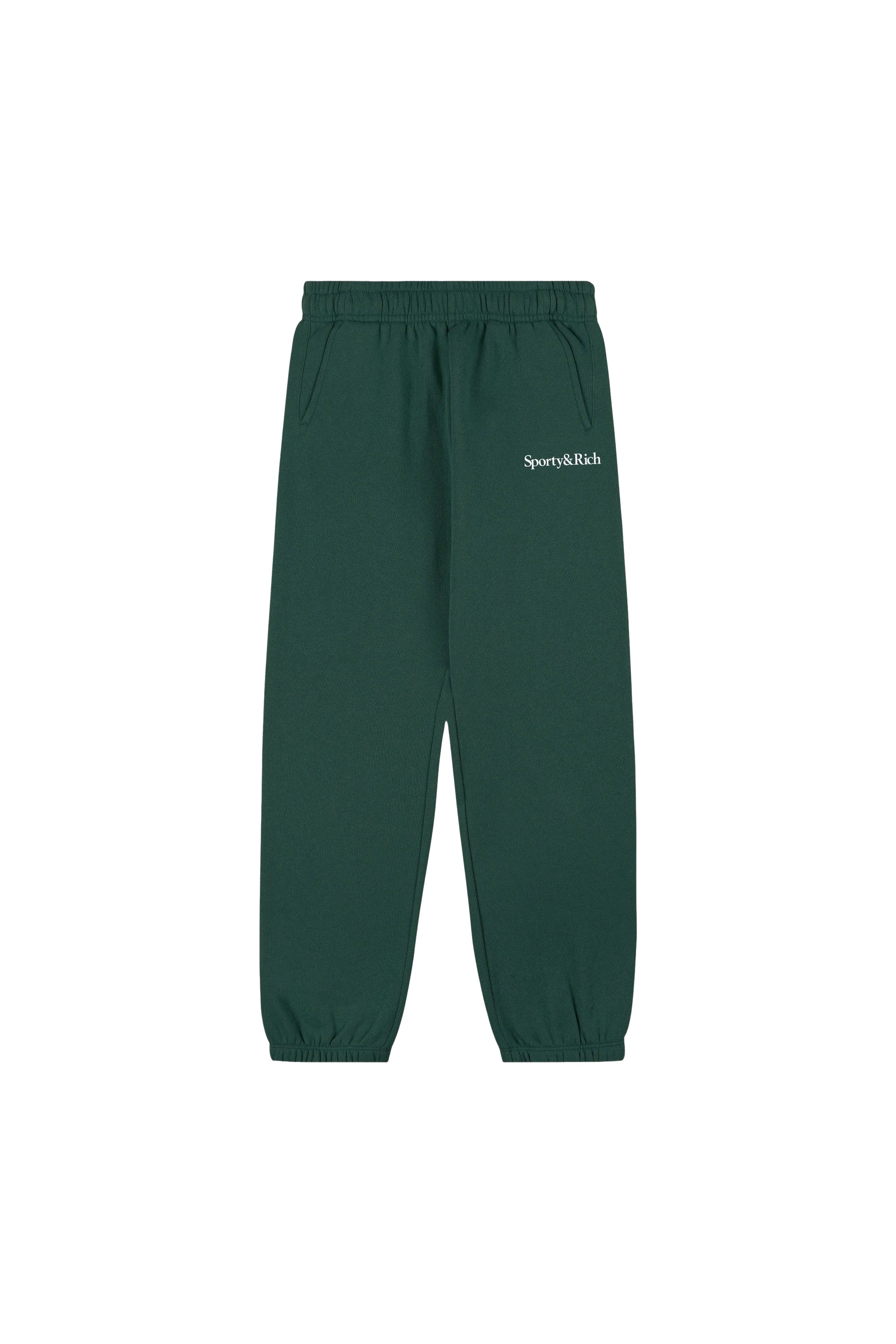 Serif Logo Tracksuit Trousers - Forest Green & White