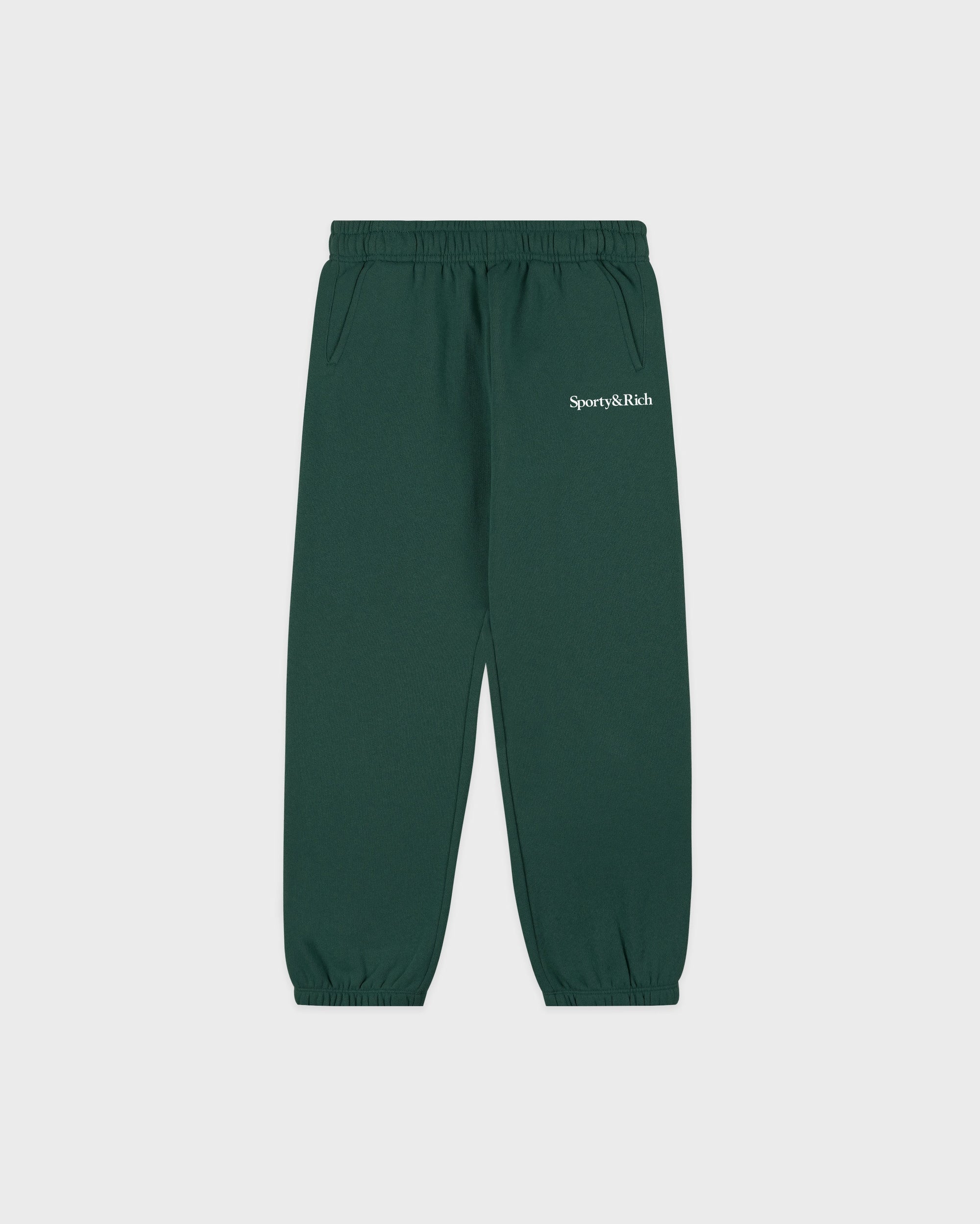 Pantalon de survêtement pour enfant Serif Logo - Vert forêt/Blanc