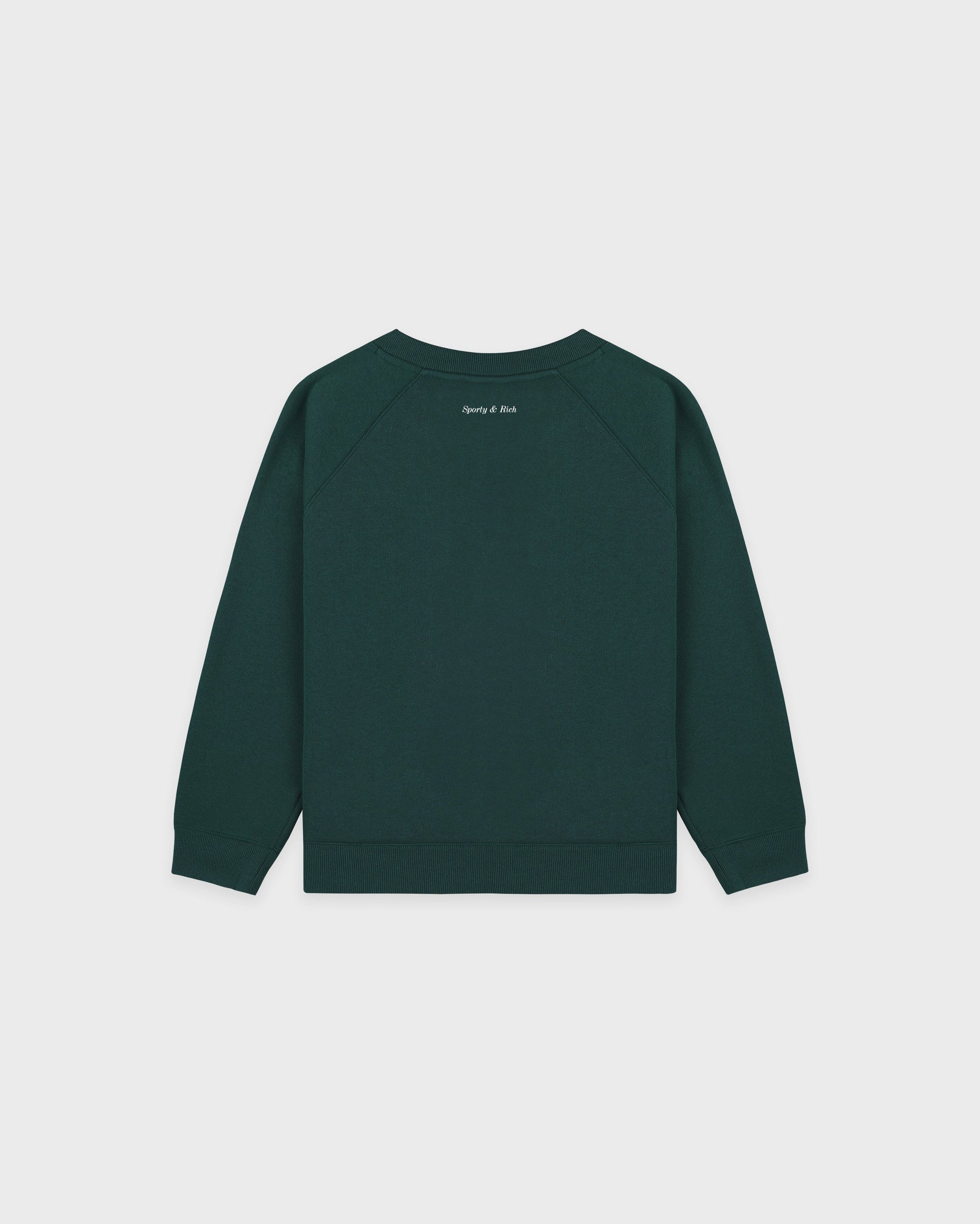 T-shirt à col rond « Be Nice » pour enfants - Vert forêt/Blanc