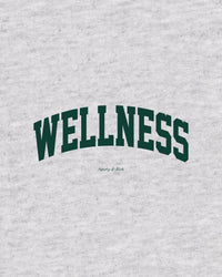 T-shirt à col rond « Wellness Ivy » pour enfants - Gris chiné/Vert forêt