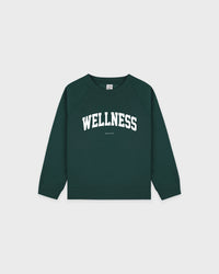 T-shirt à col rond « Wellness Ivy » pour enfants - Vert forêt/Blanc