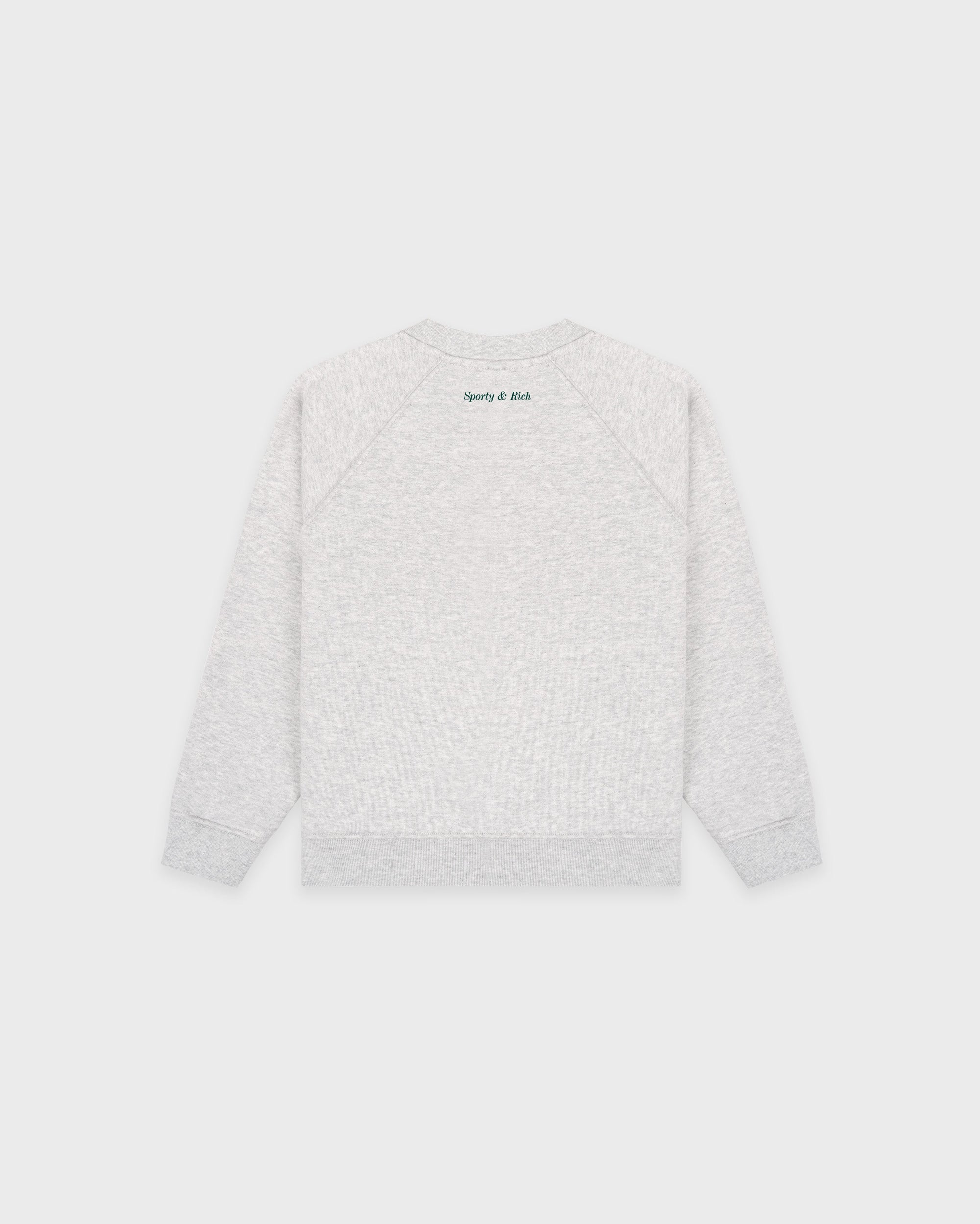 T-shirt à col rond pour enfants « Be Nice » - Gris chiné/Vert forêt