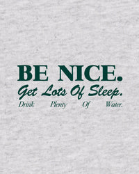 T-shirt à col rond pour enfants « Be Nice » - Gris chiné/Vert forêt