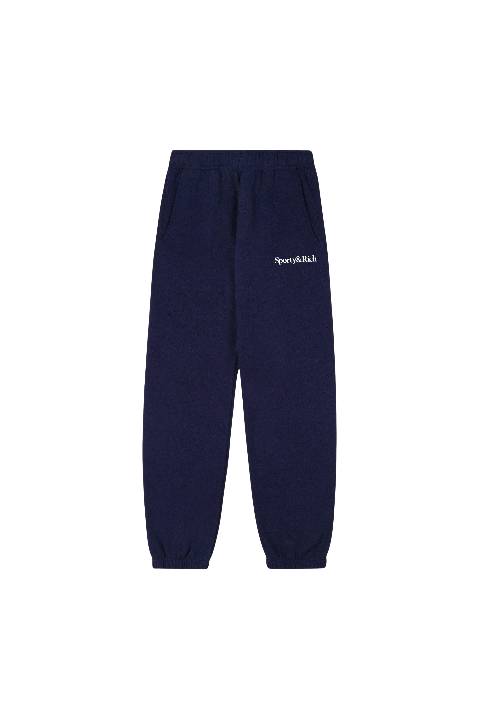 Pantalon de survêtement à logo Serif - Bleu Marine Foncé & Blanc