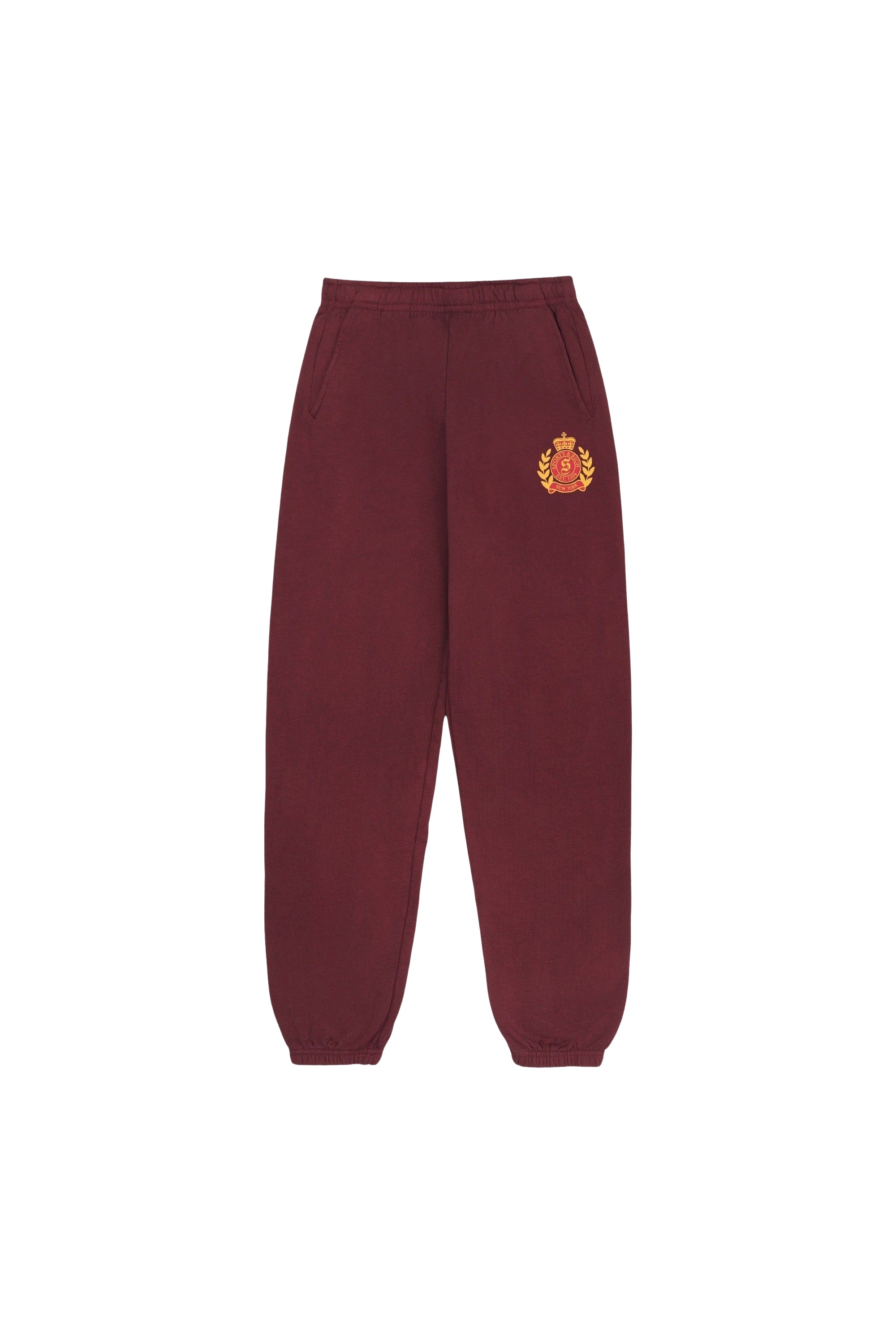 NY Health Crest Tracksuit Trousers - Merlot