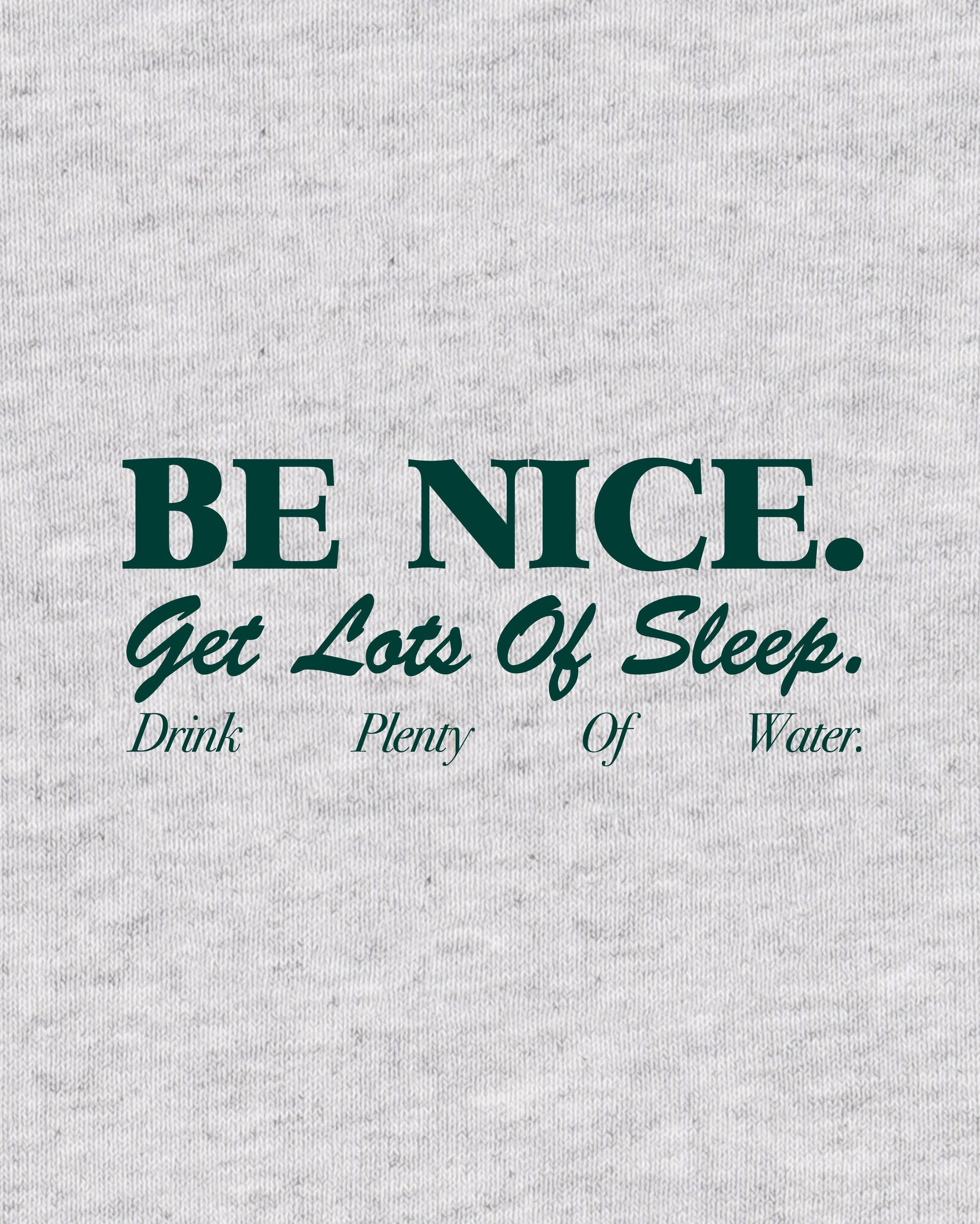 T-shirt enfant « Be Nice » - Gris chiné/Vert forêt