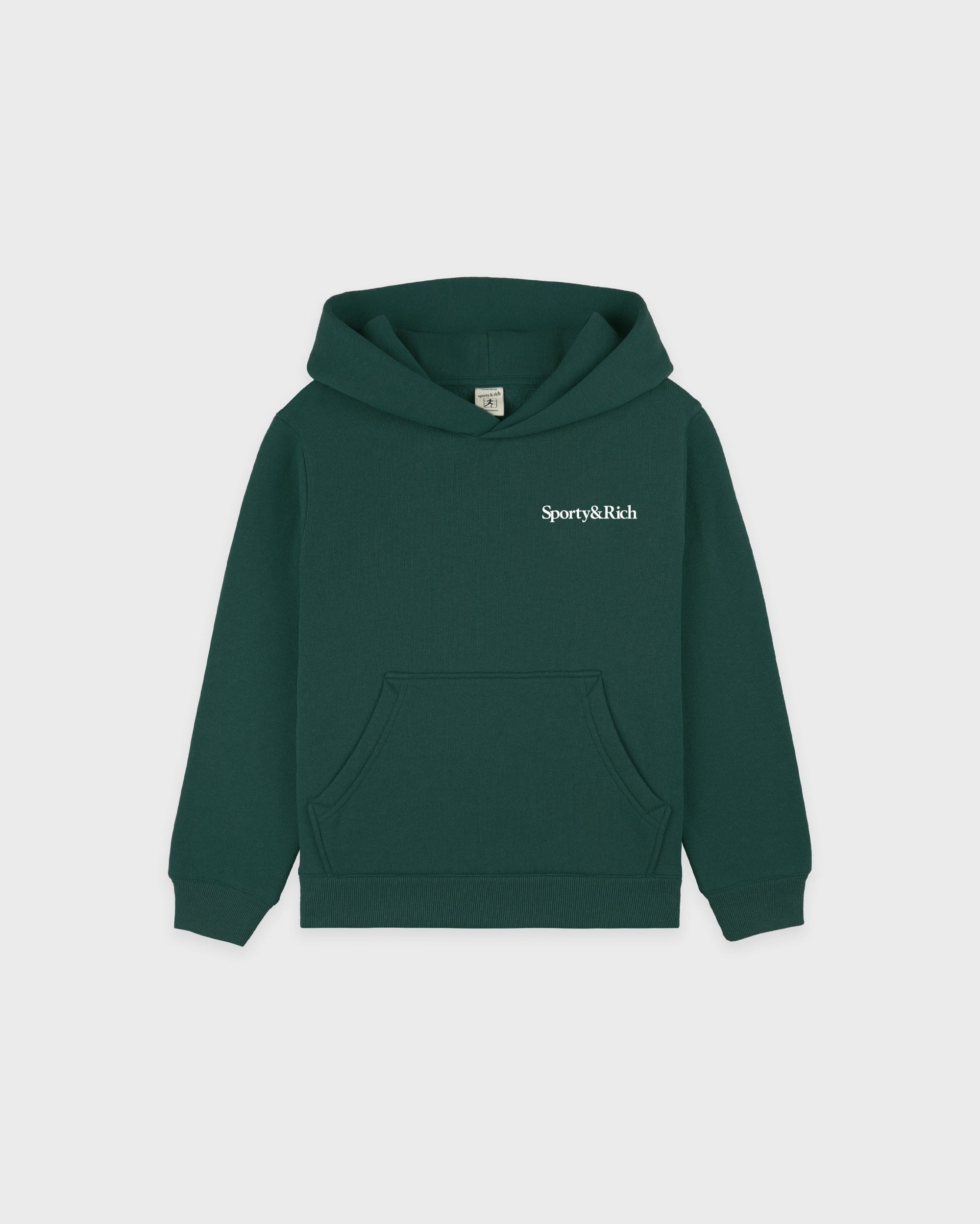 Sweat à capuche pour enfants « Drink More Water » - Vert forêt/Blanc
