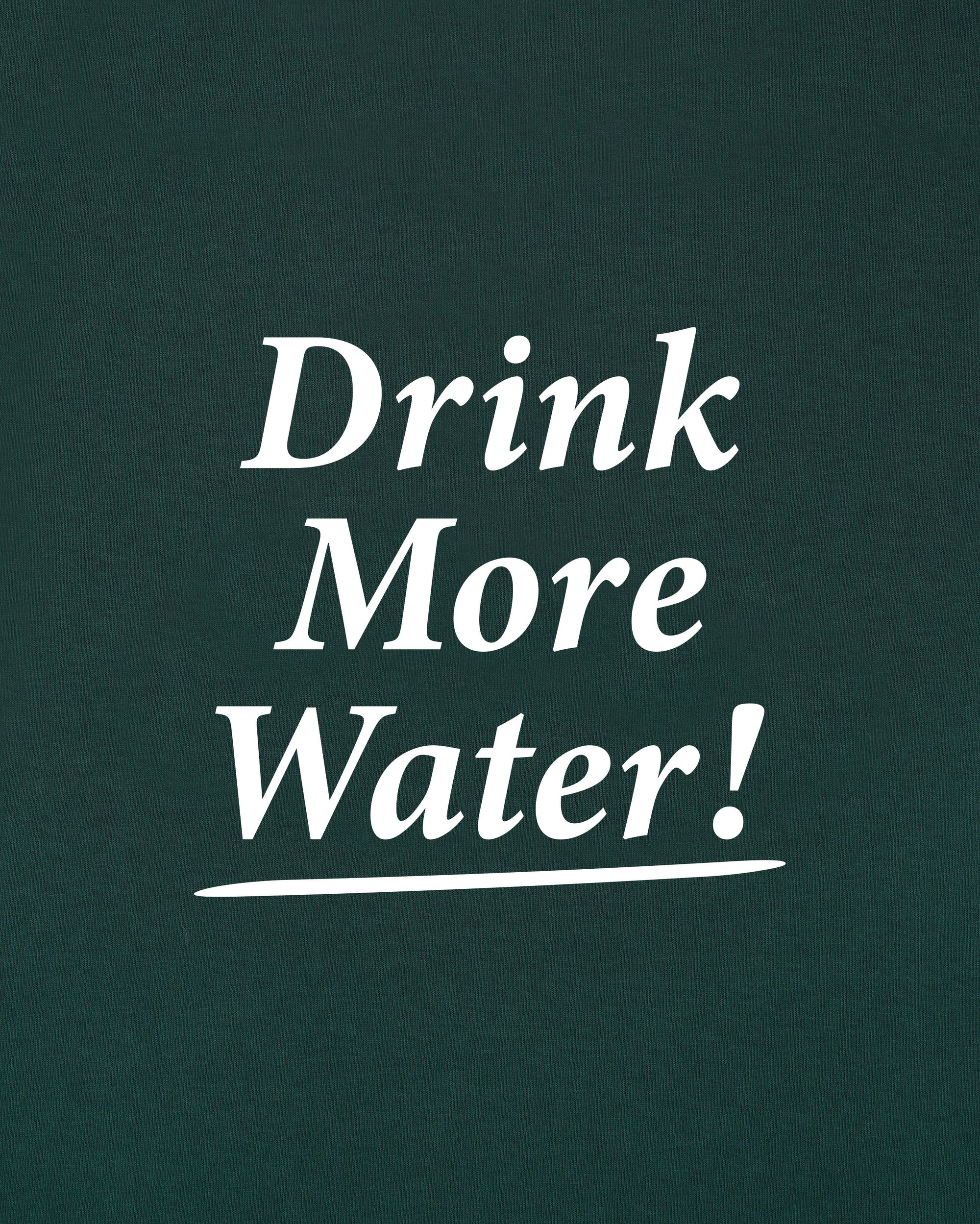 Sweat à capuche pour enfants « Drink More Water » - Vert forêt/Blanc