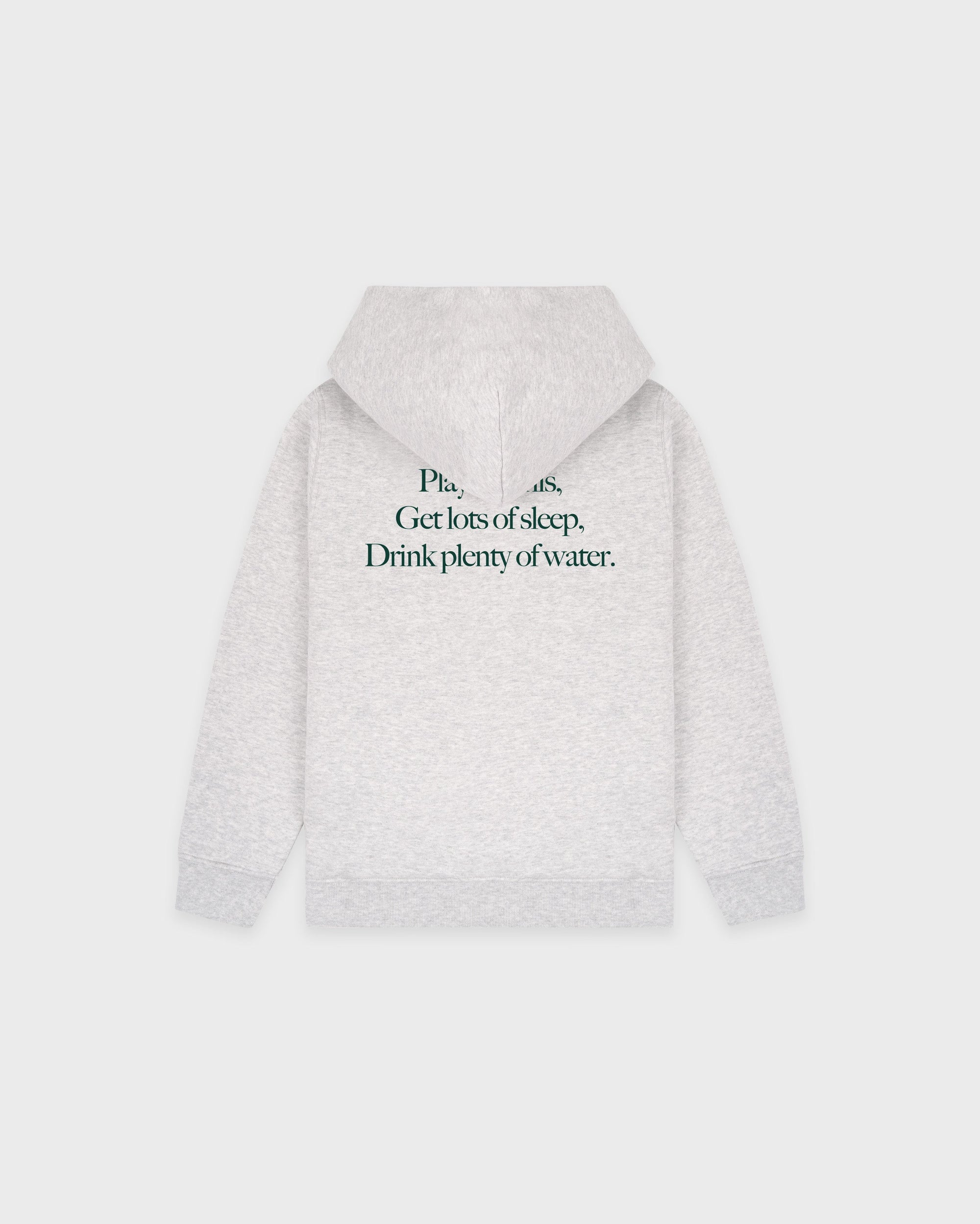 Sweat à capuche pour enfants « Play Tennis » - Gris chiné/Vert forêt