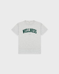 T-shirt « Wellness Ivy » pour enfants - Gris chiné/Vert forêt