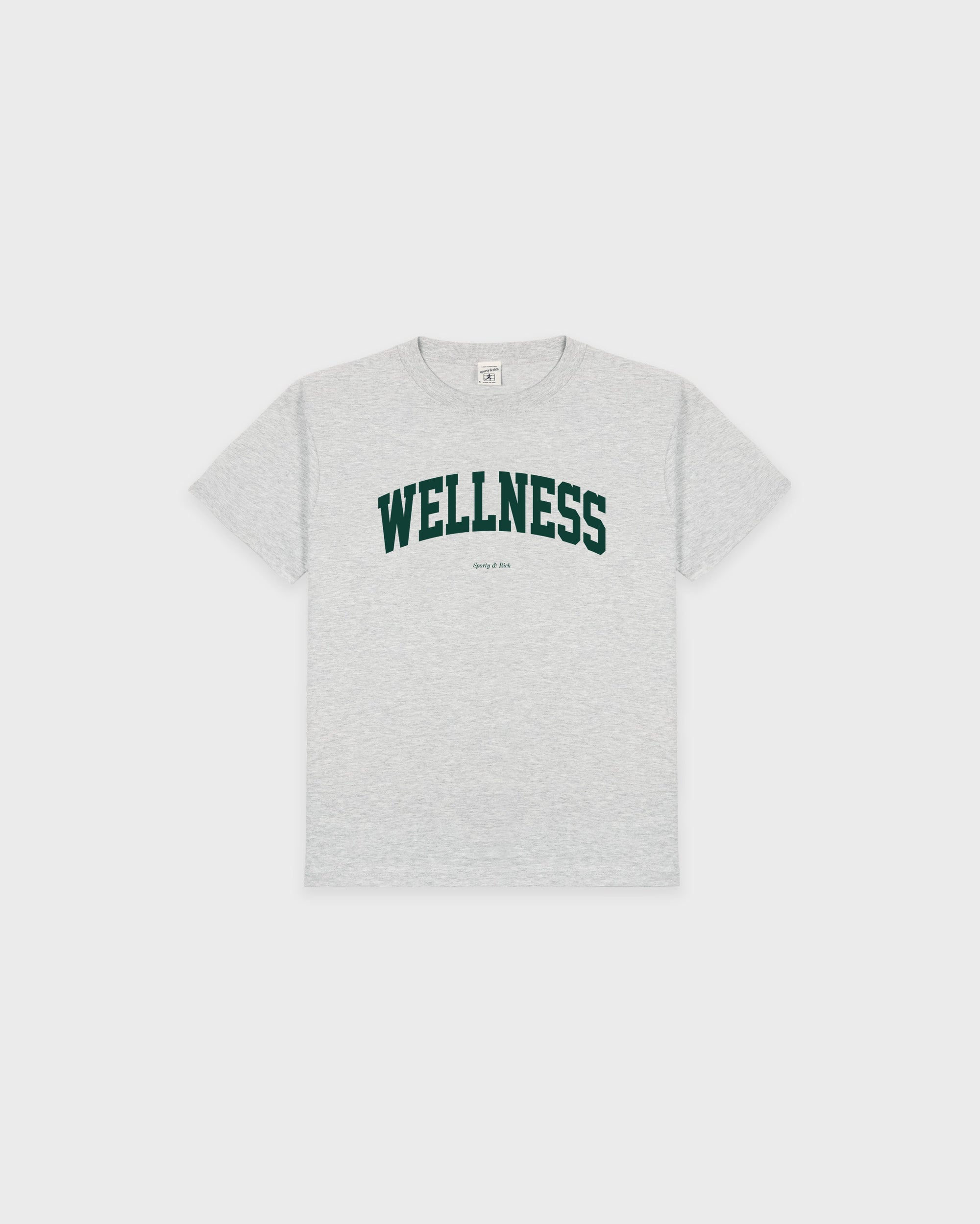 T-shirt « Wellness Ivy » pour enfants - Gris chiné/Vert forêt