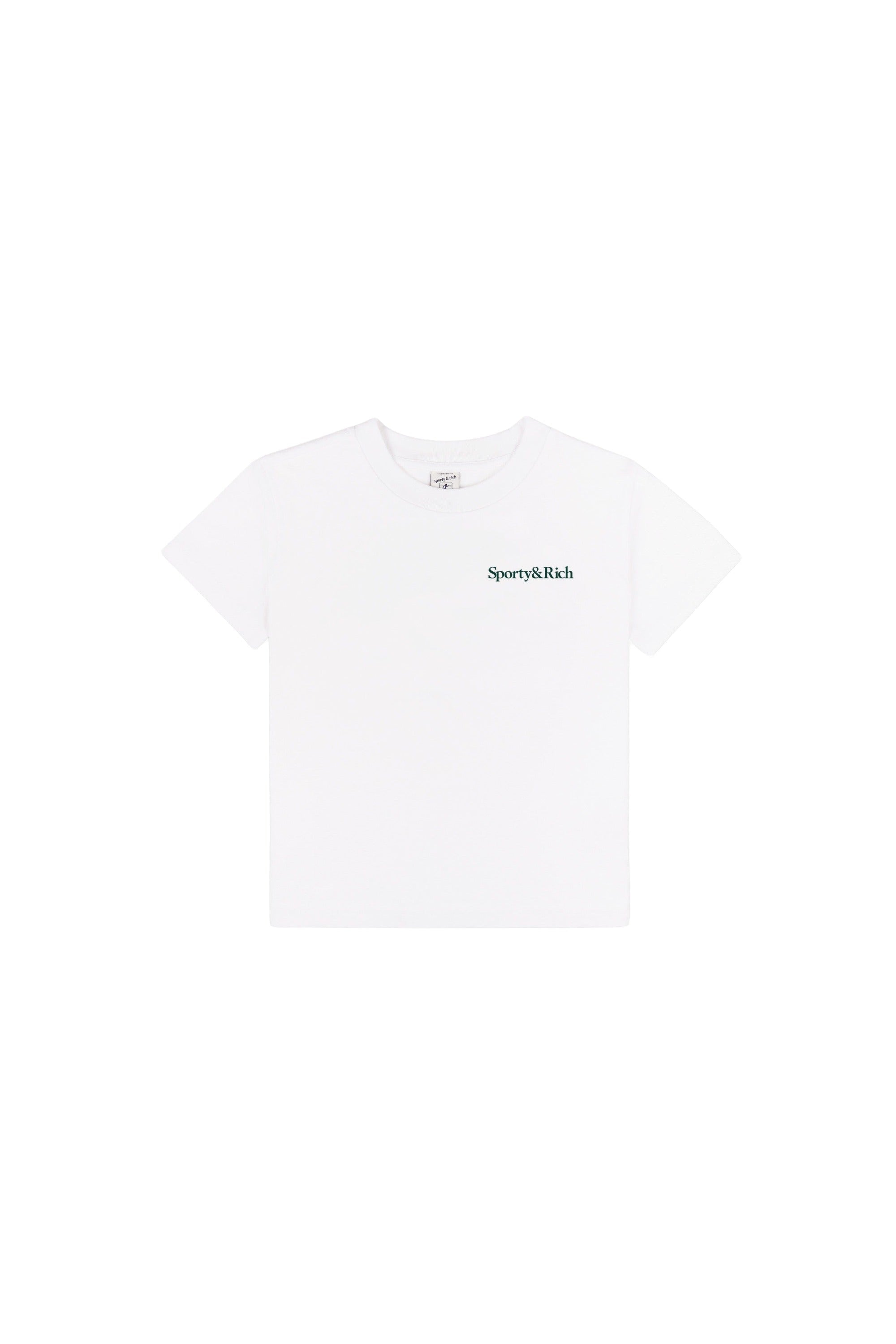 T-shirt oversize Drink More Water - Blanc & Vert Forêt