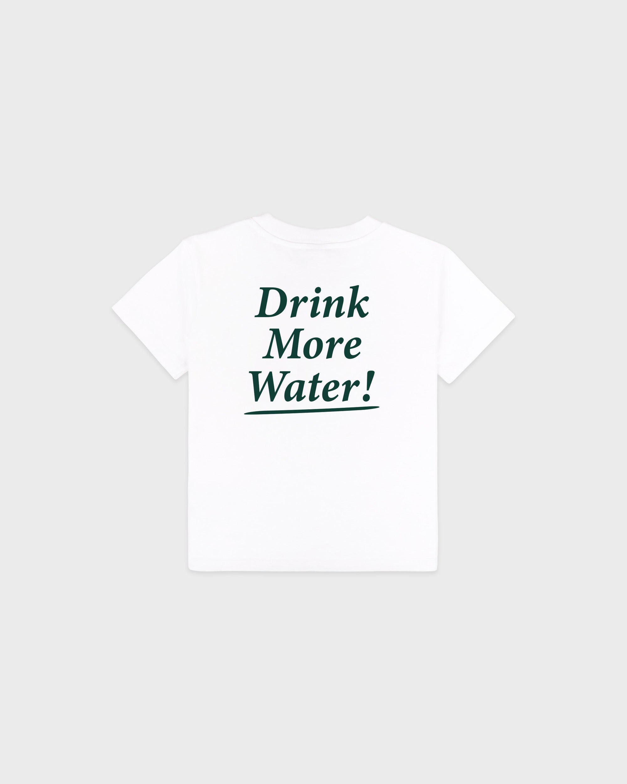 T-shirt enfant « Drink More Water » - Blanc/Vert forêt