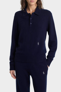 Polo SRC en cachemire - Bleu Marine