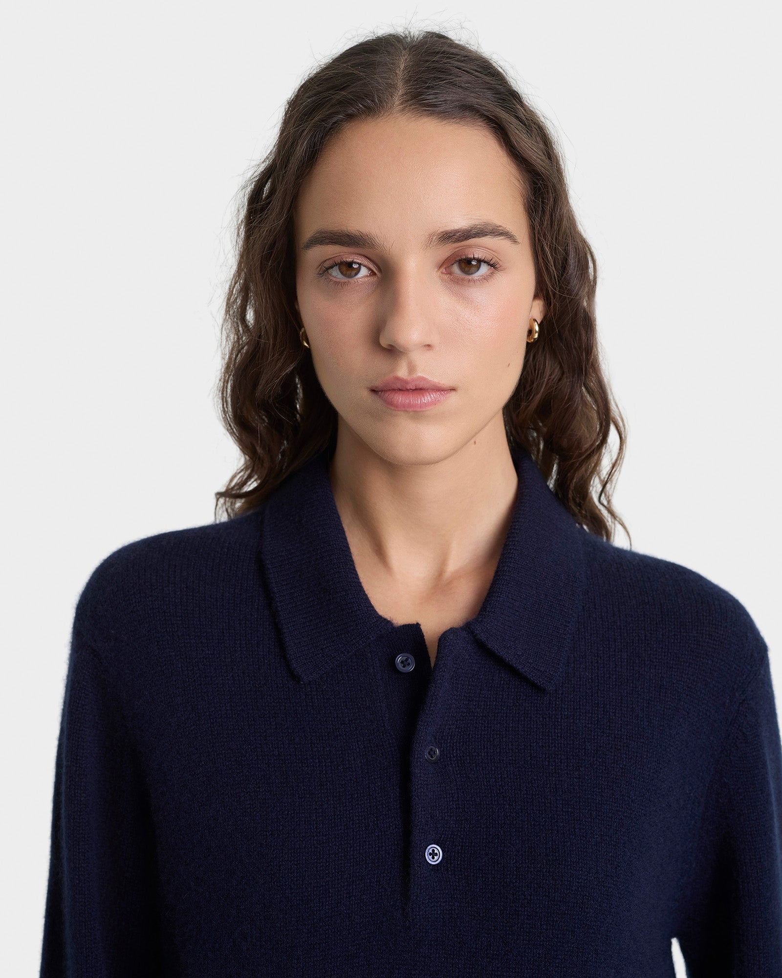 Polo en cachemire SRC - Bleu marine