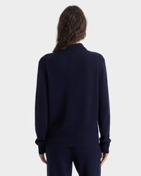 Polo en cachemire SRC - Bleu marine