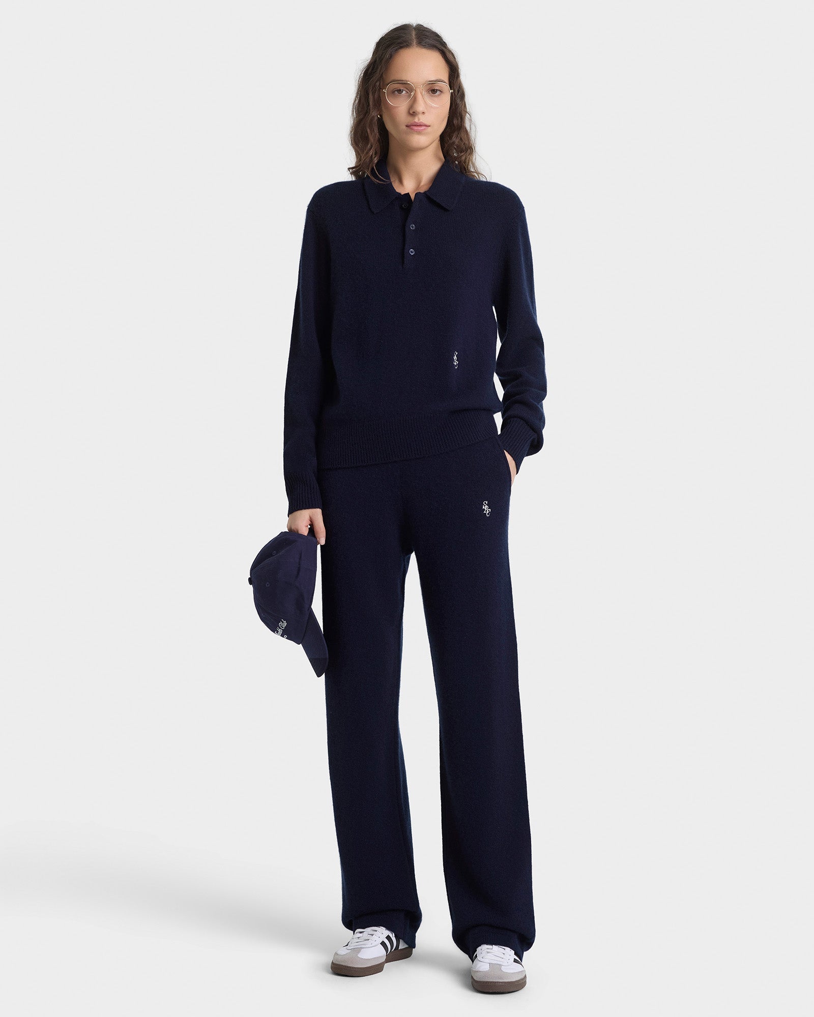 Pantalon en cachemire SRC - Bleu marine