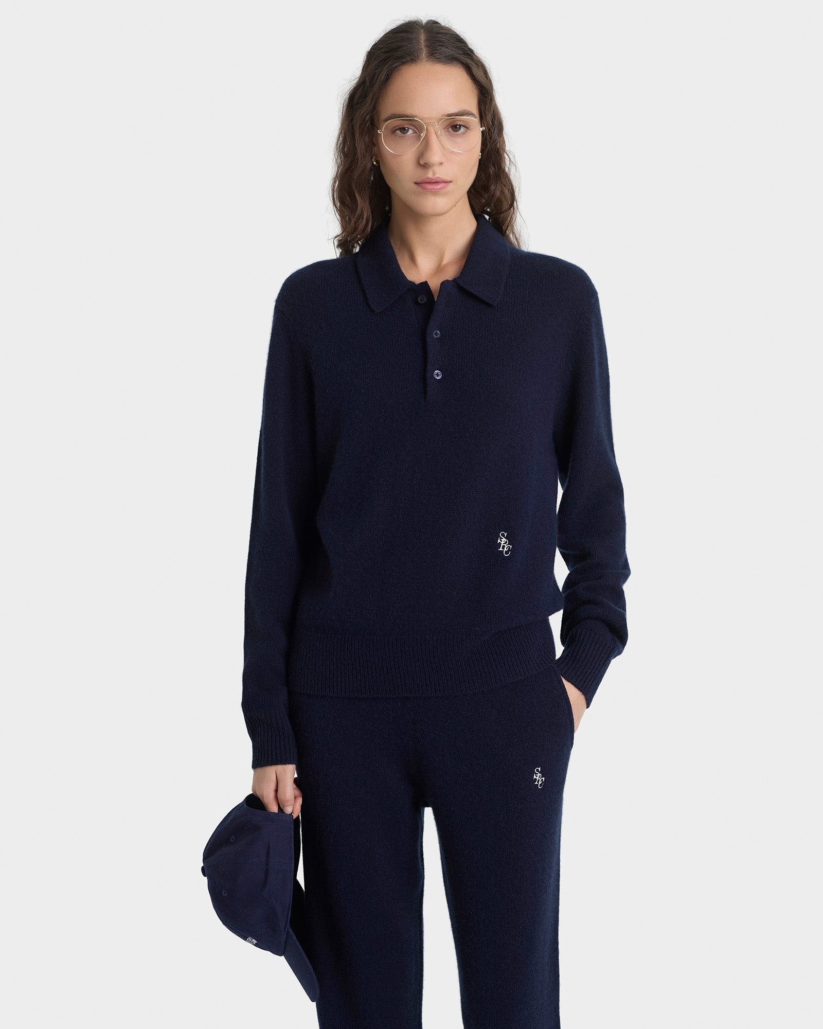 Pantalon en cachemire SRC - Bleu marine