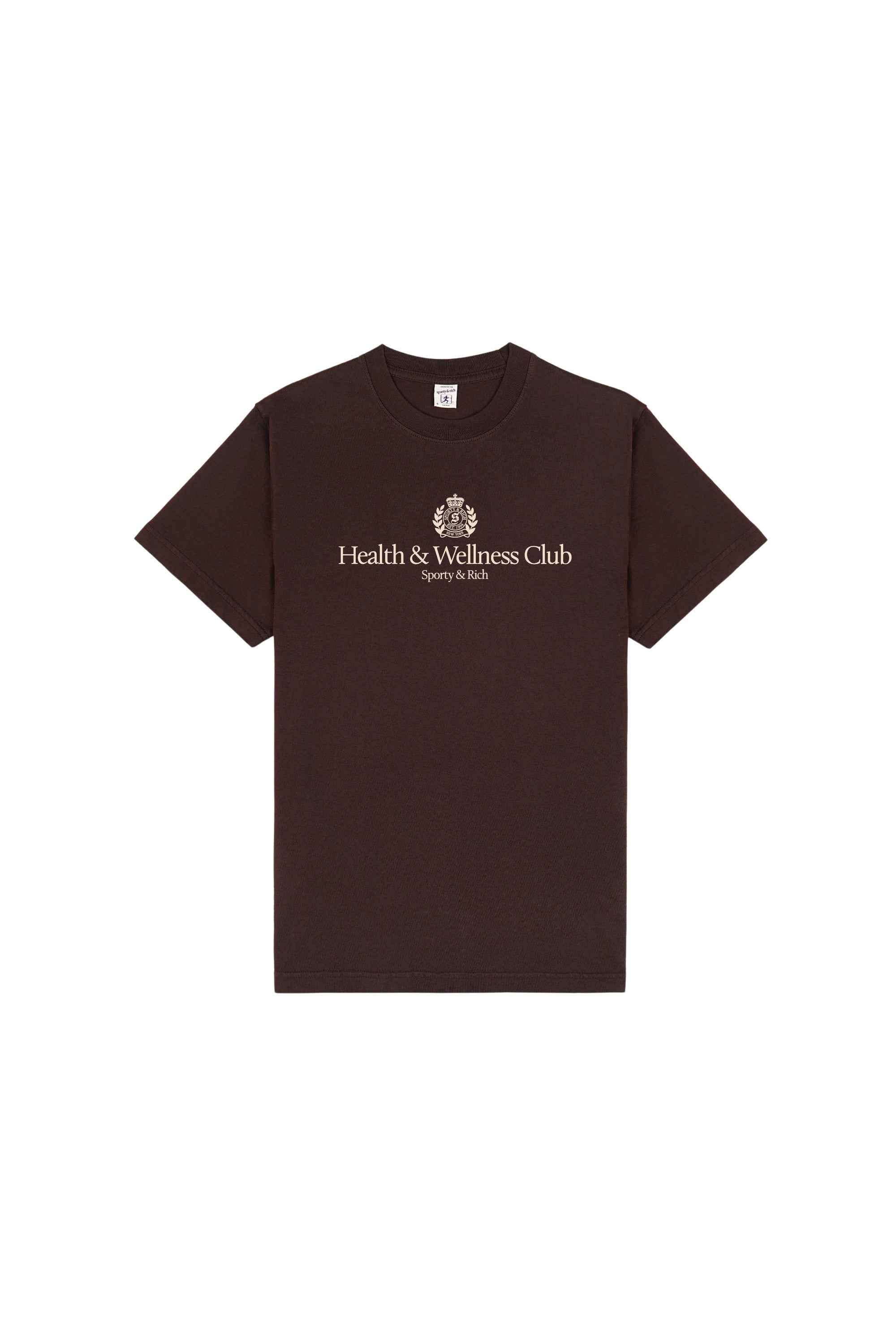 H&W Crest T-Shirt - Chocolate & Ecru