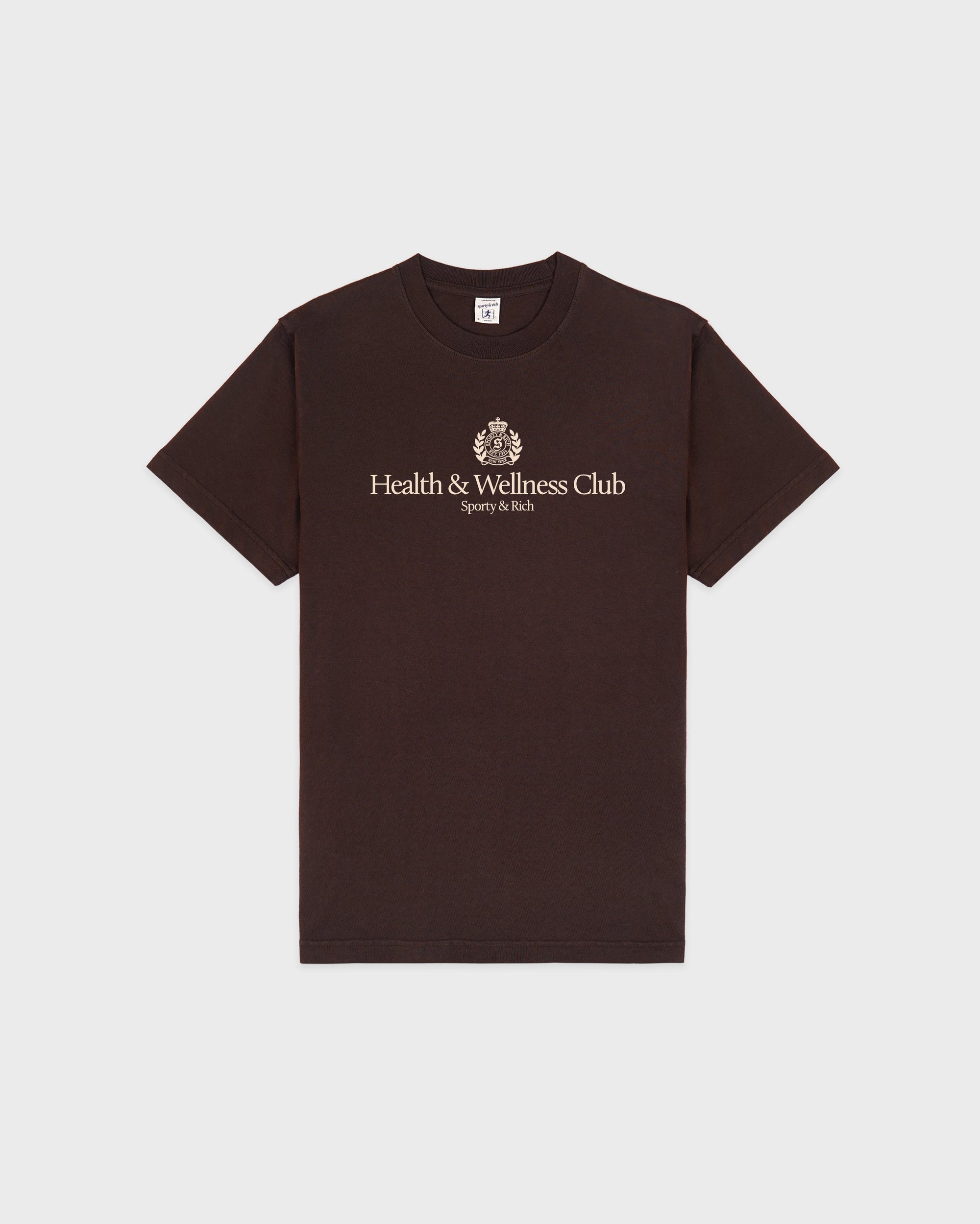 H&W Crest T-Shirt - Chocolate & Ecru