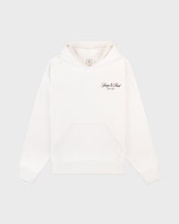 Sweat à capuche brodé « Vendome Script » - Écru/Chocolat