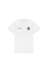 Yankees Curve Oversized T-shirt - White & Navy Blue